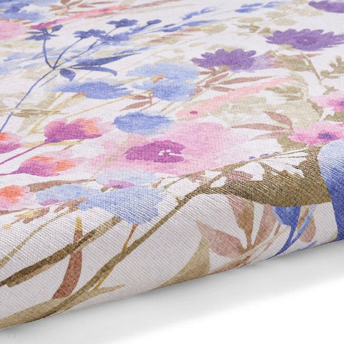 Washable Catherine Lansfield Country Floral Lightweight Printed Polyester Flatweave Cream/Purple/Pink/Blue Rug-Think Rugs-Rug Love - The Most Loved Rug Store