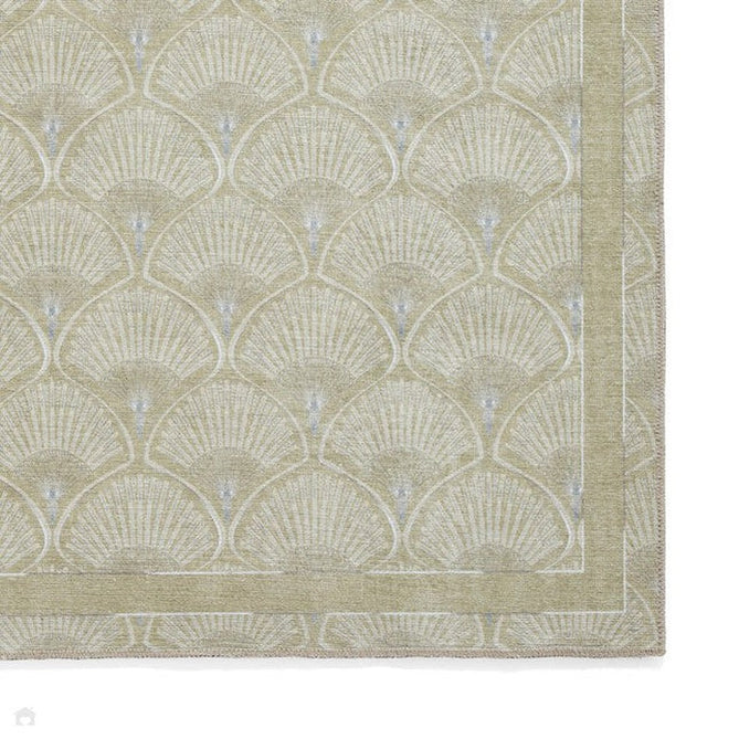 Washable Catherine Lansfield Deco Peacock Green Lightweight Printed Polyester Flatweave Rug-Think Rugs-Rug Love - The Most Loved Rug Store