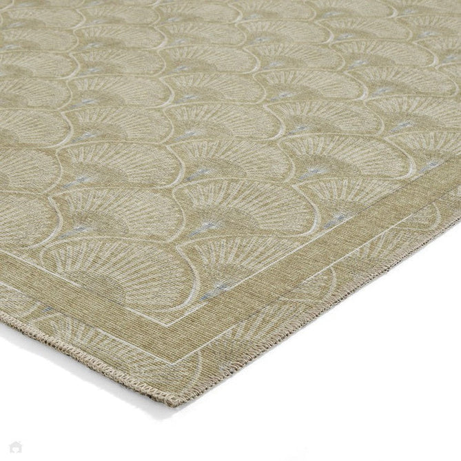 Washable Catherine Lansfield Deco Peacock Green Lightweight Printed Polyester Flatweave Rug-Think Rugs-Rug Love - The Most Loved Rug Store