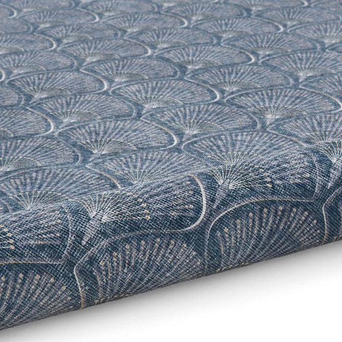 Washable Catherine Lansfield Deco Peacock Lightweight Printed Polyester Flatweave Blue Rug-Think Rugs-Rug Love - The Most Loved Rug Store