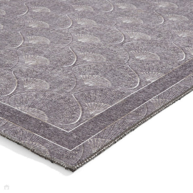 Washable Catherine Lansfield Deco Peacock Lightweight Printed Polyester Flatweave Grey Rug-Think Rugs-Rug Love - The Most Loved Rug Store