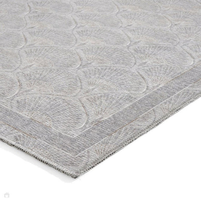 Washable Catherine Lansfield Deco Peacock Lightweight Printed Polyester Flatweave Silver Rug-Think Rugs-Rug Love - The Most Loved Rug Store