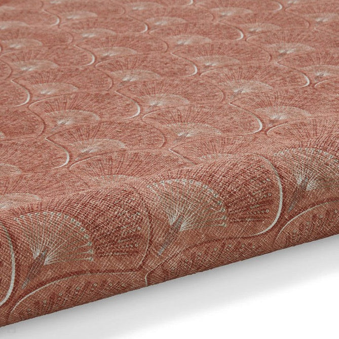 Washable Catherine Lansfield Deco Peacock Lightweight Printed Polyester Flatweave Terracotta Rug-Think Rugs-Rug Love - The Most Loved Rug Store