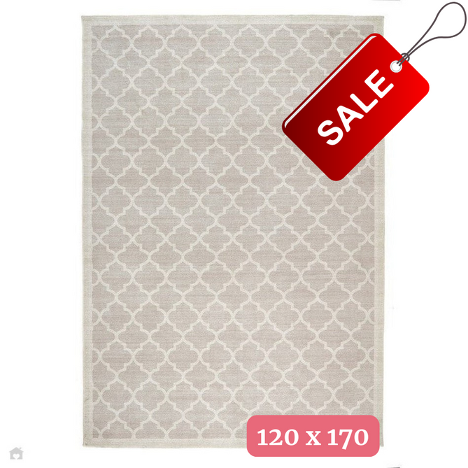 Washable Chateau Trellis Flatweave Neutral/Natural Rug 120 x 170 cm-Shop Returns-Rug Love - The Most Loved Rug Store