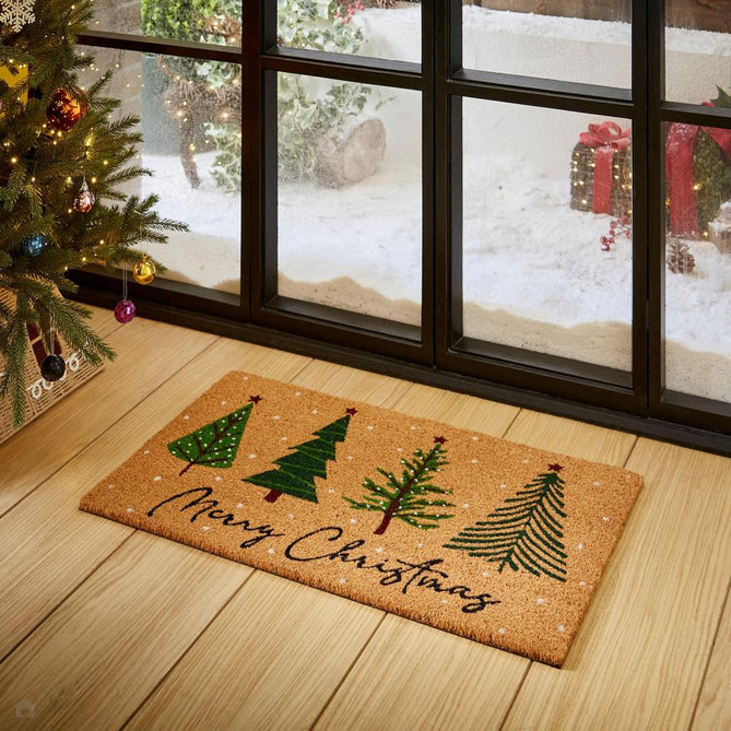 Washable Christmas Coir Trees Green Mat-Think Rugs-Rug Love - The Most Loved Rug Store