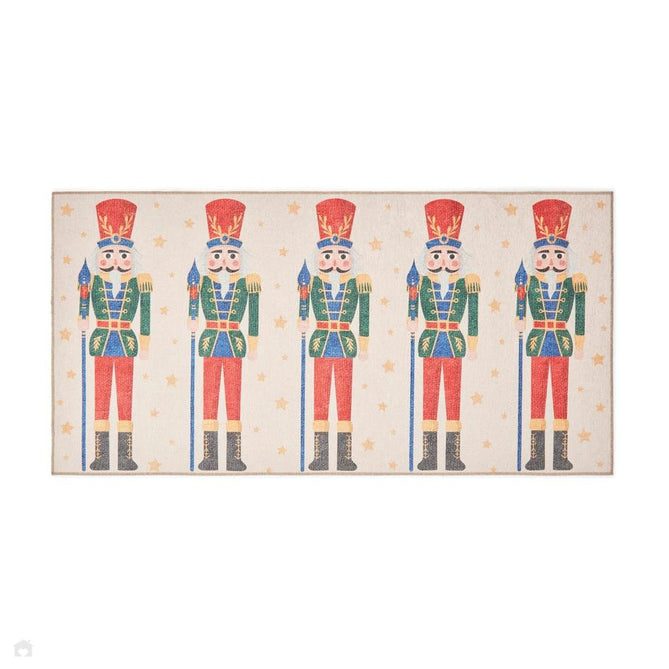 Washable Christmas Nutcracker Green Flatweave Rug-Think Rugs-Rug Love - The Most Loved Rug Store