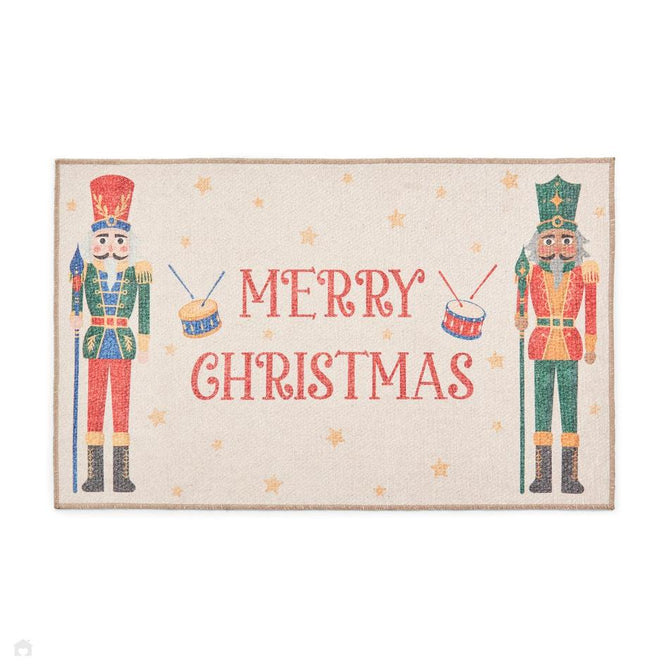 Washable Christmas Nutcracker Green Flatweave Rug-Think Rugs-Rug Love - The Most Loved Rug Store