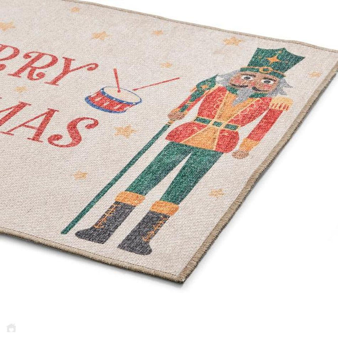 Washable Christmas Nutcracker Green Flatweave Rug-Think Rugs-Rug Love - The Most Loved Rug Store