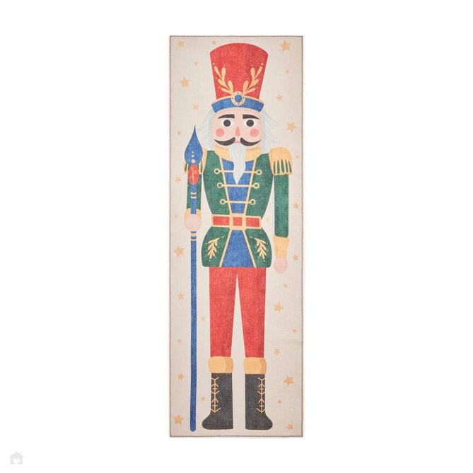 Washable Christmas Nutcracker Green Flatweave Rug-Think Rugs-Rug Love - The Most Loved Rug Store