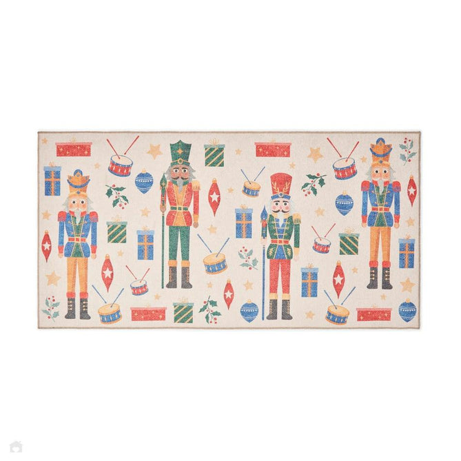 Washable Christmas Nutcracker Multi Flatweave Rug-Think Rugs-Rug Love - The Most Loved Rug Store