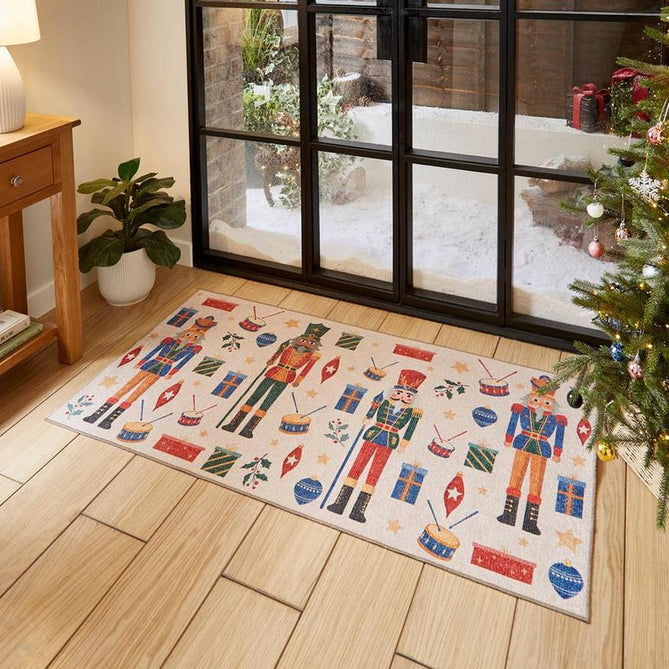 Washable Christmas Nutcracker Multi Flatweave Rug-Think Rugs-Rug Love - The Most Loved Rug Store