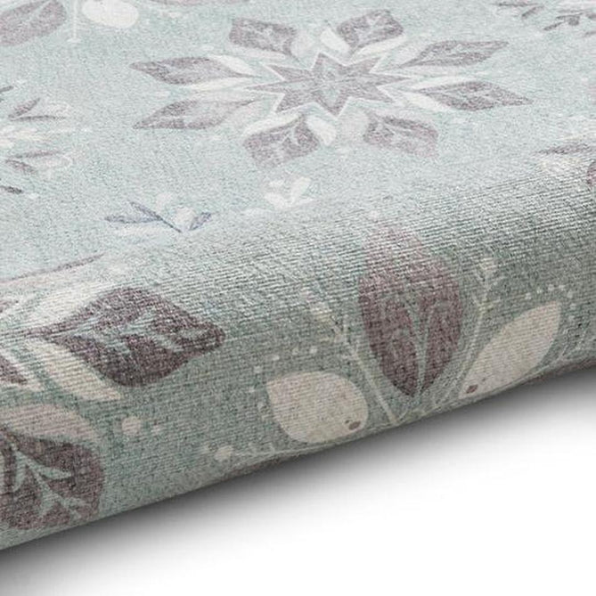 Washable Christmas Snow Flakes Duck Egg Flatweave Rug-Think Rugs-Rug Love - The Most Loved Rug Store