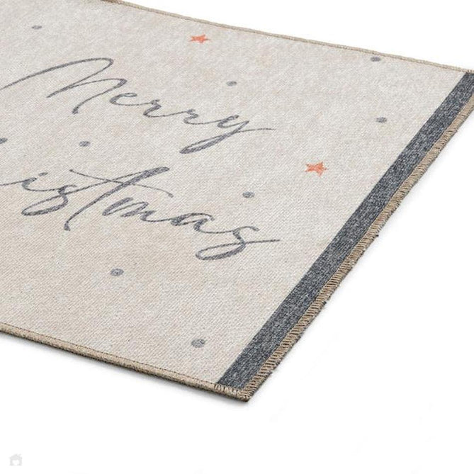 Washable Christmas Trees Grey/Beige Flatweave Rug-Think Rugs-Rug Love - The Most Loved Rug Store