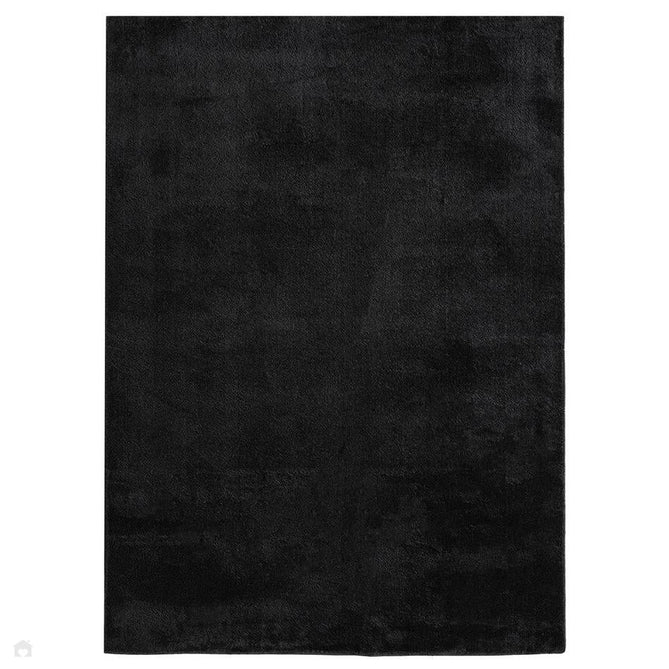 Washable Comfy Plain CMF00 Black Rug-Desire Rugs-Rug Love - The Most Loved Rug Store