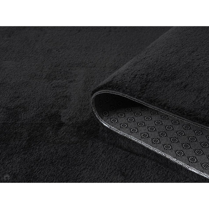 Washable Comfy Plain CMF00 Black Runner-Desire Rugs-Rug Love - The Most Loved Rug Store