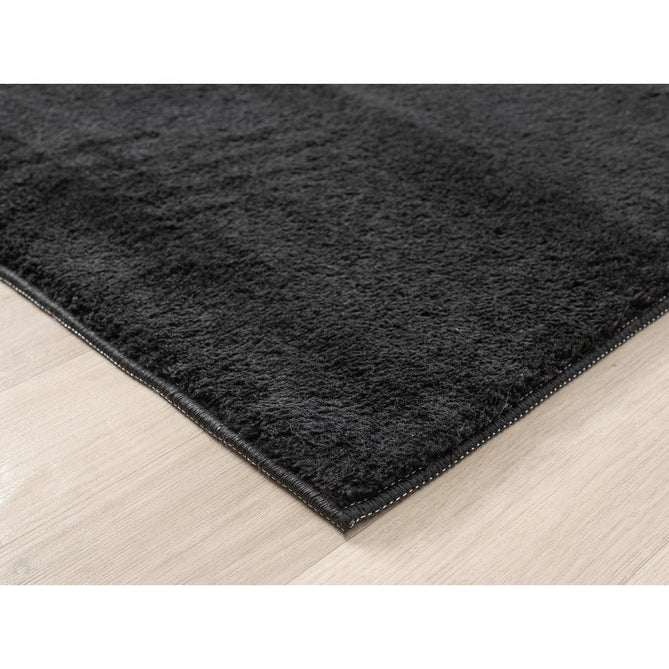 Washable Comfy Plain CMF00 Black Runner-Desire Rugs-Rug Love - The Most Loved Rug Store