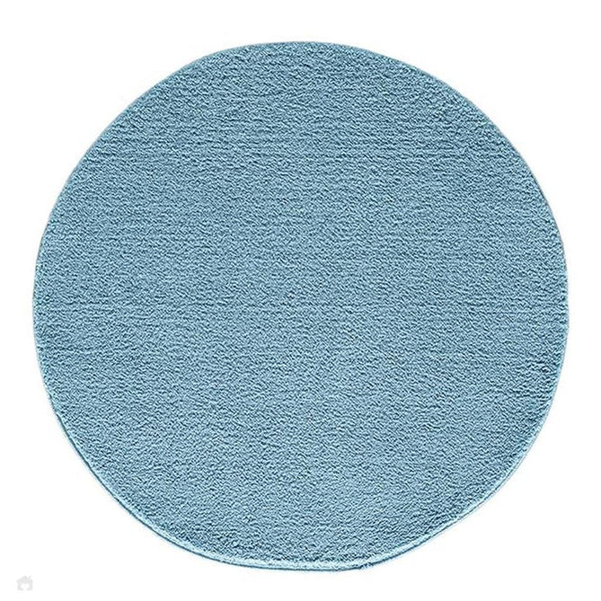 Washable Comfy Plain CMF00 Blue Round Rug-Desire Rugs-Rug Love - The Most Loved Rug Store