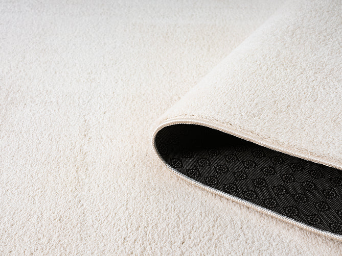 Washable Comfy Plain CMF00 Cream Round Rug