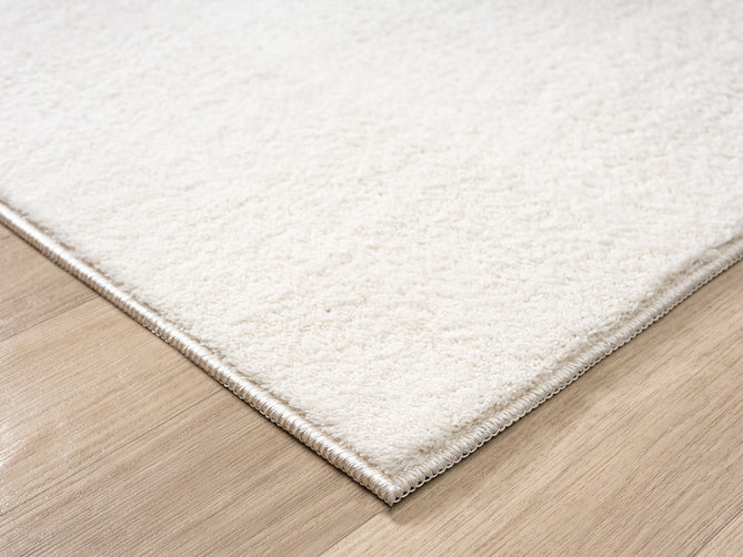 Washable Comfy Plain CMF00 Cream Round Rug