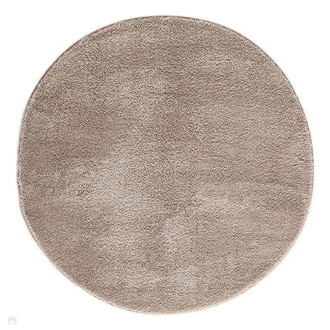 Washable Comfy Plain CMF00 Dark Beige Round Rug-Desire Rugs-Rug Love - The Most Loved Rug Store