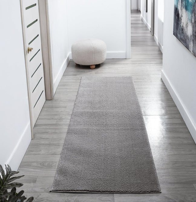 Washable Comfy Plain CMF00 Dark Grey Runner-Desire Rugs-Rug Love - The Most Loved Rug Store