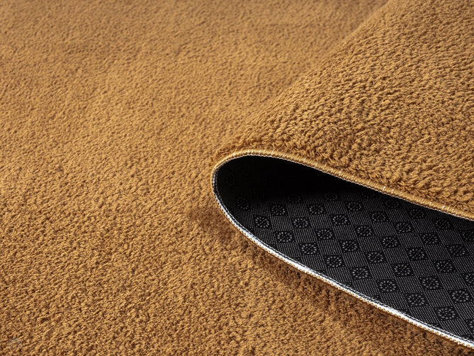 Washable Comfy Plain CMF00 Gold Round Rug