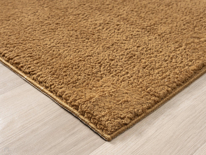 Washable Comfy Plain CMF00 Gold Round Rug