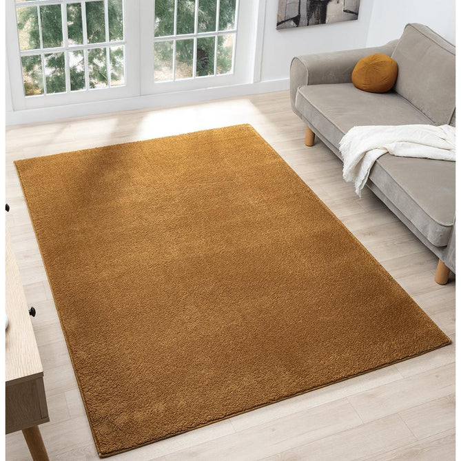 Washable Comfy Plain CMF00 Gold Rug