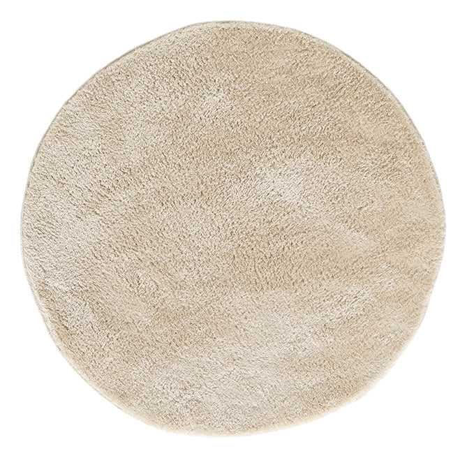 Washable Comfy Plain CMF00 Light Beige Round Rug