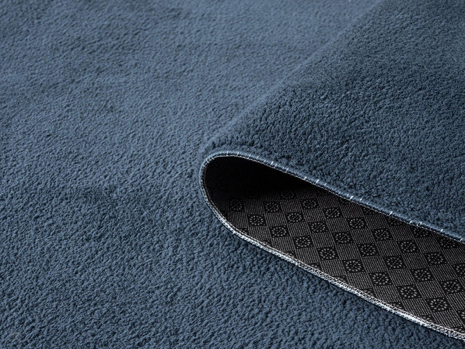 Washable Comfy Plain CMF00 Navy Round Rug