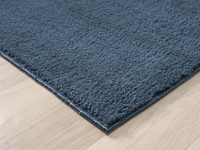 Washable Comfy Plain CMF00 Navy Round Rug
