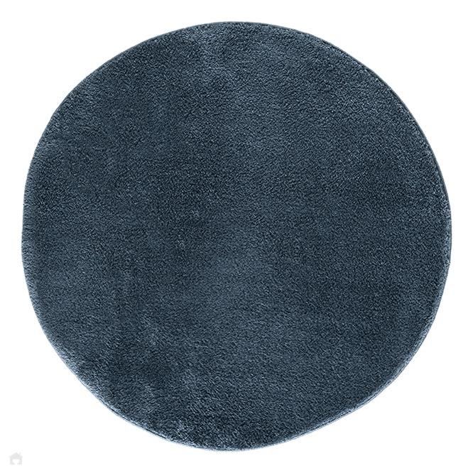 Washable Comfy Plain CMF00 Navy Round Rug