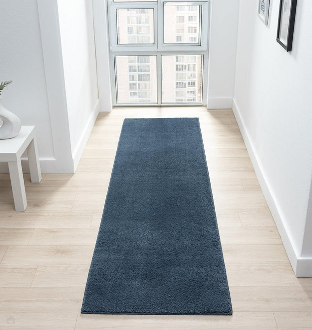 Washable Comfy Plain CMF00 Navy Runner-Desire Rugs-Rug Love - The Most Loved Rug Store