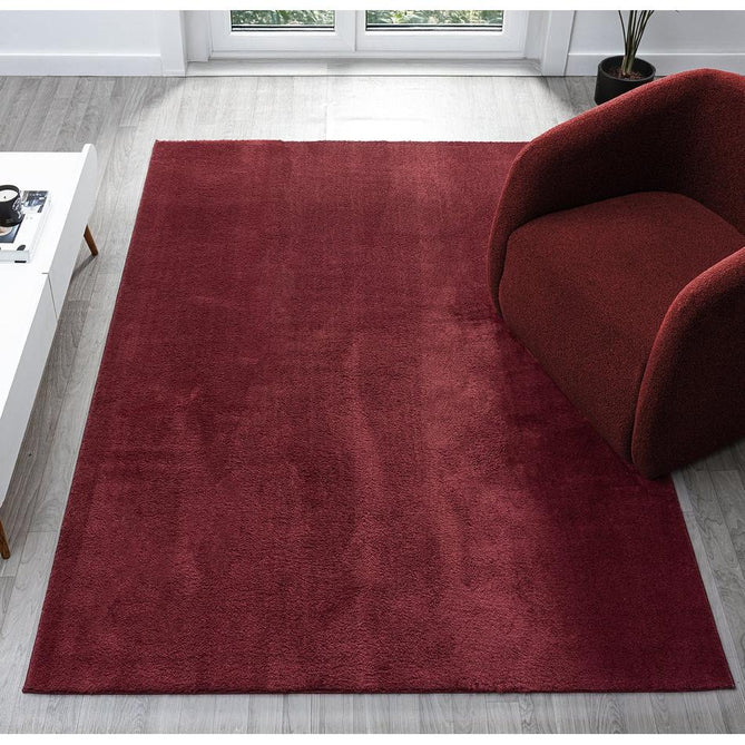 Washable Comfy Plain CMF00 Red Rug