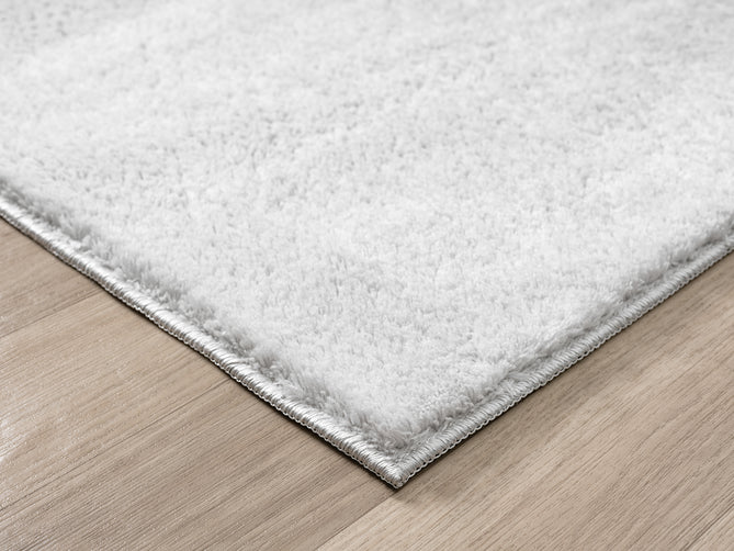 Washable Comfy Plain CMF00 Silver Round Rug