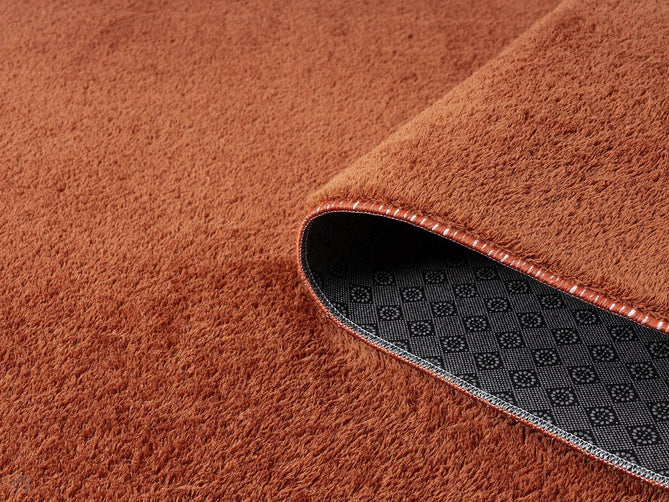 Washable Comfy Plain CMF00 Terracotta Round Rug