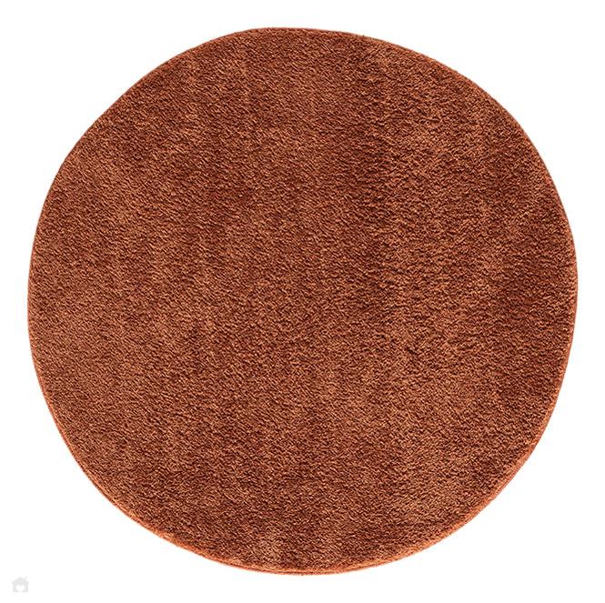 Washable Comfy Plain CMF00 Terracotta Round Rug