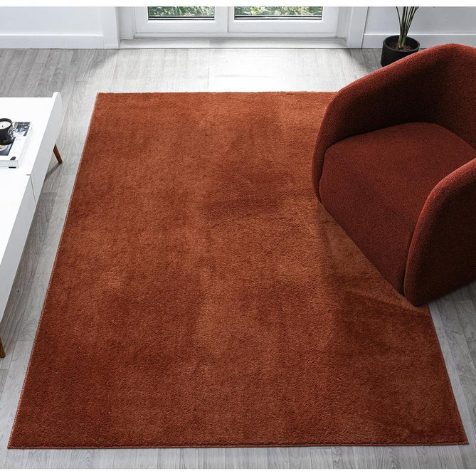 Washable Comfy Plain CMF00 Terracotta Rug-Desire Rugs-Rug Love - The Most Loved Rug Store