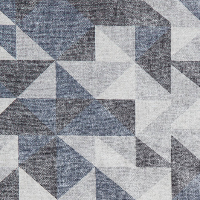 Washable Coral H1057 Modern Geometric Lightweight Printed Polyester Flatweave Blue/Grey Runner-Think Rugs-Rug Love - The Most Loved Rug Store