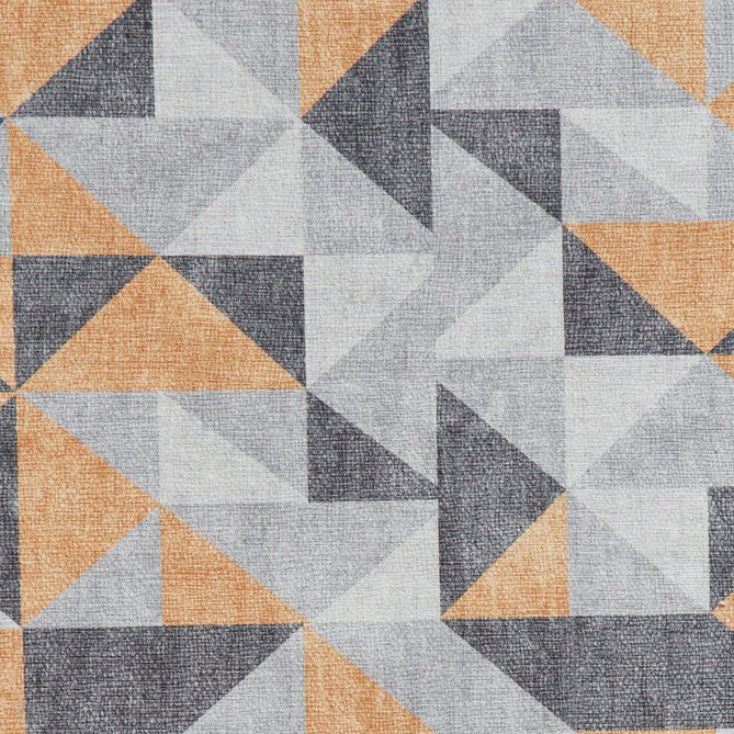 Washable Coral H1057 Modern Geometric Lightweight Printed Polyester Flatweave Yellow/Grey Rug-Think Rugs-Rug Love - The Most Loved Rug Store