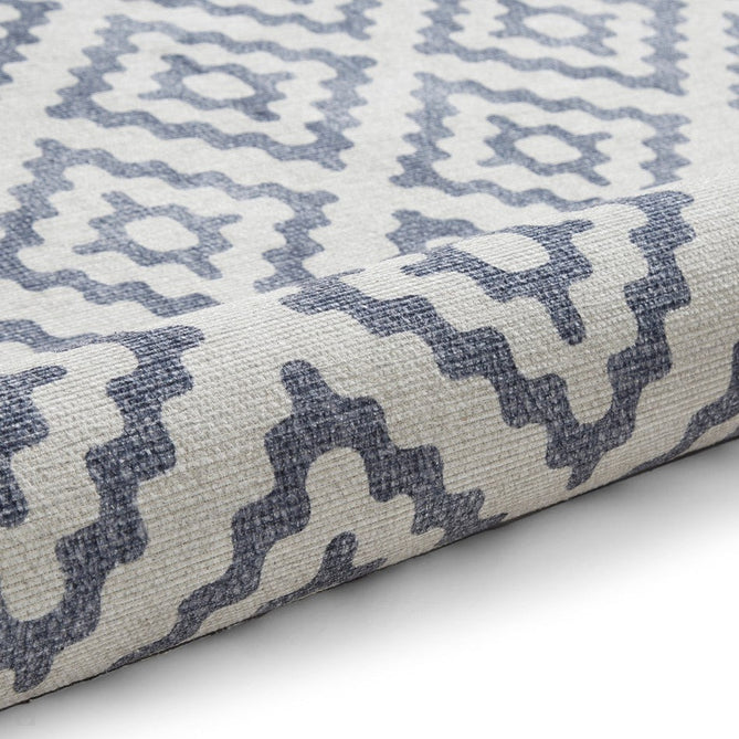 Washable Coral H1058 Modern Geometric Lightweight Printed Polyester Flatweave Blue Runner-Think Rugs-Rug Love - The Most Loved Rug Store