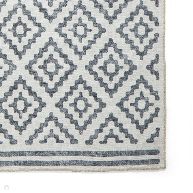 Washable Coral H1058 Modern Geometric Lightweight Printed Polyester Flatweave Grey Runner-Think Rugs-Rug Love - The Most Loved Rug Store