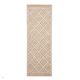 Washable Coral H1058 Modern Geometric Lightweight Printed Polyester Flatweave Yellow Runner