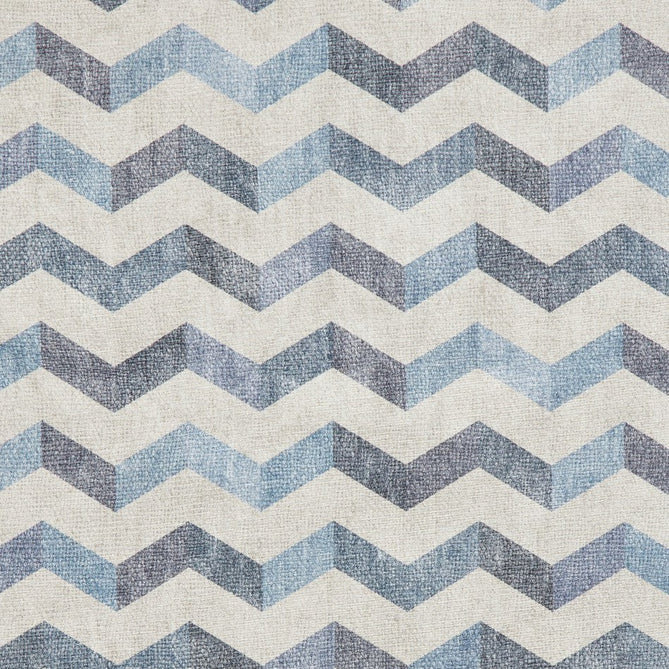 Washable Coral H1059 Modern Geometric Lightweight Printed Polyester Flatweave Blue Runner-Think Rugs-Rug Love - The Most Loved Rug Store