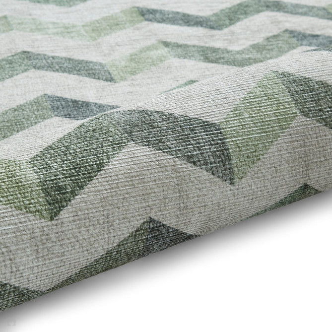 Washable Coral H1059 Modern Geometric Lightweight Printed Polyester Flatweave Green Runner-Think Rugs-Rug Love - The Most Loved Rug Store