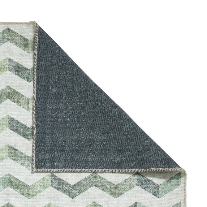 Washable Coral H1059 Modern Geometric Lightweight Printed Polyester Flatweave Green Runner-Think Rugs-Rug Love - The Most Loved Rug Store