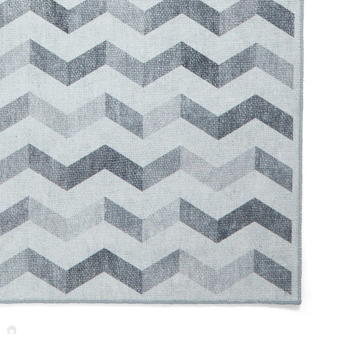 Washable Coral H1059 Modern Geometric Lightweight Printed Polyester Flatweave Grey Runner-Think Rugs-Rug Love - The Most Loved Rug Store