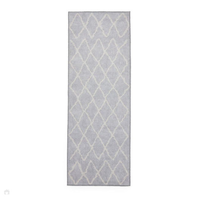 Washable Coral H1060 Modern Geometric Lightweight Printed Polyester Flatweave Light Grey Runner-Think Rugs-Rug Love - The Most Loved Rug Store