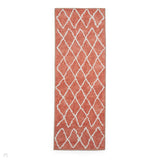 Washable Coral H1060 Modern Geometric Lightweight Printed Polyester Flatweave Orange Runner