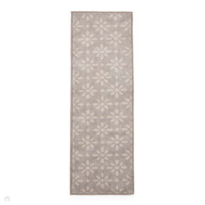 Washable Coral H1062 Modern Geometric Lightweight Printed Polyester Flatweave Light Grey Runner-Think Rugs-Rug Love - The Most Loved Rug Store